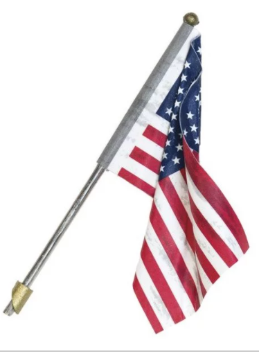 US Flag on wall mount :align: center :width: 300