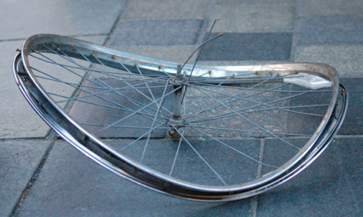 Broken bike wheel